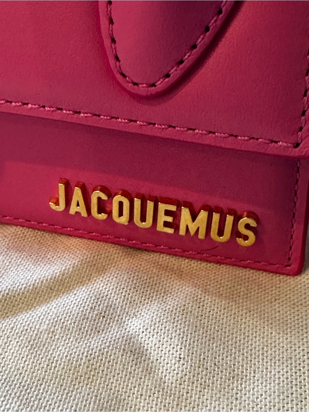 New with Tag! Authentic Jacquemus Hot Pink Mini Top-Handle Bag Crossbody - Picture 3 of 14